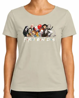 Immagine prodotto di FRIENDS Horror Icons Pennywise Chucky Michael Jason Freddy Fans Maglietta da donna, Natura, S