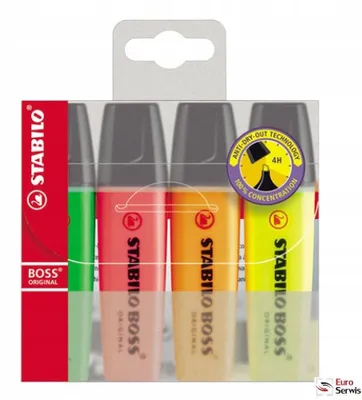 Produktbild von STABILO BOSS Textmarker 4er Set im Etui
