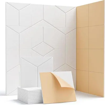 Immagine prodotto di 12 pannelli acustici fonoassorbenti 30 x 26 x 0,9 cm - Pannelli decorativi fonoassorbenti per uffici e studi