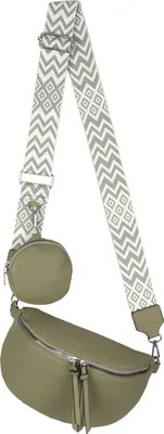 Produktbild von Bauchtasche Umhängetasche Kunstleder Crossbody-Bag Italy-Design GREEN (YB-5566)