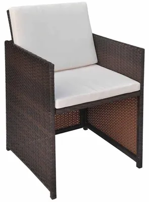 Productafbeelding van vidaXL Tuinstoelen, 2 stuks, met kussens, van polyrotan, bruin