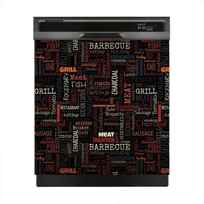 Produktbild von Aufkleber sticker 60x60 cm Dekorative folie Spülmaschine - BBQ Texte grillen