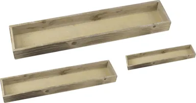 Produktbild von Holz Tablett natur länglich 3 Stück - S, M und L