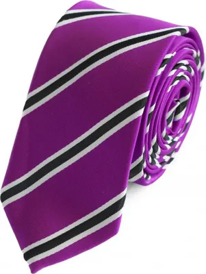 Produktbild von Fabio Farini - 1 Stück Herren Krawatte Rosa - verschiedene Rosa Männer Schlips in 6cm Schmal (6cm), Beere Schwarz Weiß - Grape Juice/Black/White