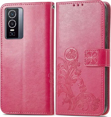 Produktbild von Mobigear Clover  Vivo Y76 Hülle Klapphülle Geldbörse - Magenta