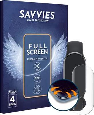 Produktbild von 4x Savvies Fullscreen Schutzfolie für Xiaomi Smart Band 10 Displayschutz Folie Fullcover Klar Transparent