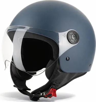 Produktbild von VINZ Duoro Roller Helm Jet Helm Mopedhelm Herren und Damen | in Gr. XS-XXL | Jethelm mit Visier | ECE 22.06  | Motorradhelm | Erhältlich in verschiedenen Farben -  Blau | L (59 - 60 cm)