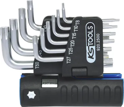 Produktbild von KS TOOLS 920.2500 3 in 1 Torx-Winkelstiftschlüssel-Satz,10-tlg kurz