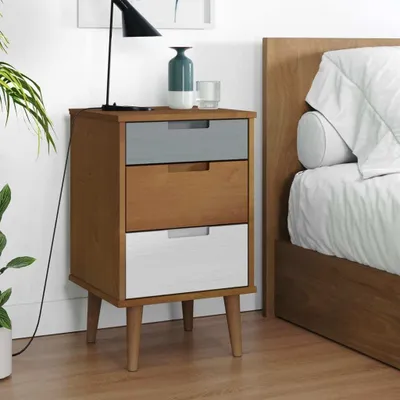 Immagine prodotto di vidaXL Comodino MOLDE Brown 40x35x65 cm in legno di pino massiccio