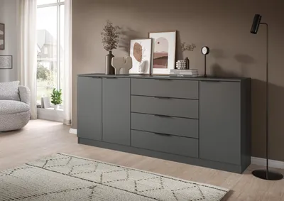 Produktbild von Sideboard >Kopenhagen< in Anthrazit - 185x79x35cm (BxHxT)