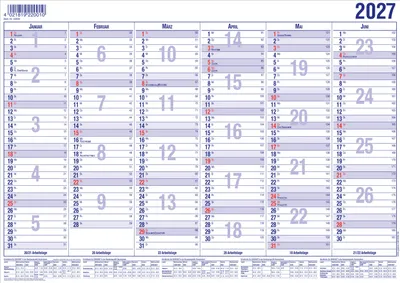 Produktbild von 2027 GÜSS Tafelkalender DIN A5, 12 Monate