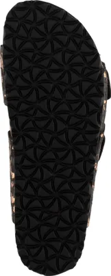 Produktbild von Tamaris Damen Pantolette zwei Riemen mit Tiermuster Ledertieffußbett 1-27523-46, Größe:42 EU, Farbe:Schwarz