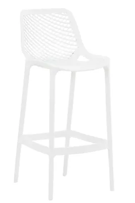 Image de In And OutdoorMatch Tabouret de bar Reagan - 1 set - Ergonomique - Tabouret de bar cuisine ou cantine - Blanc - 75cm