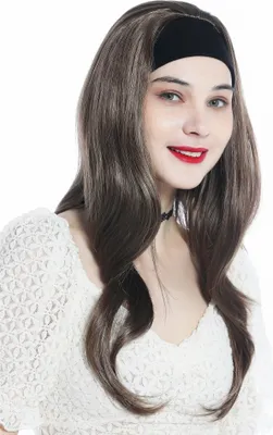 Produktbild von WIG ME UP Perücke Halbperücke Stirnband lang glatt braun goldbraun H9306-12