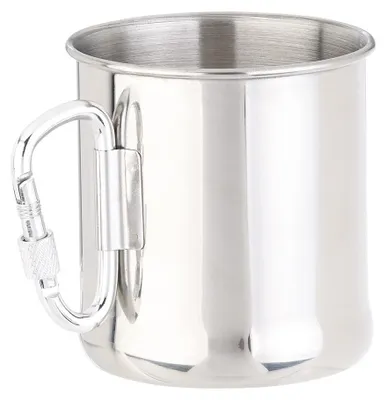 Image de Tasse en acier inoxydable avec mousqueton - 250 ml