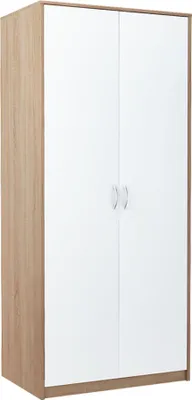 Zdjęcie produktu dla Szafa Dwudrzwiowa Dąb Sonoma/Biała z Długim Drążkiem Pojemna SZ04S/B