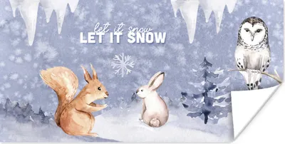 Produktbild von MuchoWow® Poster Winter - Schnee - Tiere 40x20 cm - Poster für die Wand - Poster Schlafzimmer