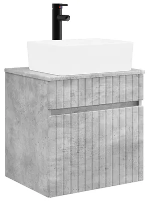 Produktbild von Wandmontierte Waschbecken-Vanität Betongrau 49 x 41 x 63 cm