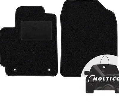 Produktbild von moto-MOLTICO Vorne Fußmatten Auto Velours Autoteppiche Schwarz Automatten Set 2-teilig passend für Kia Picanto III ab 2017