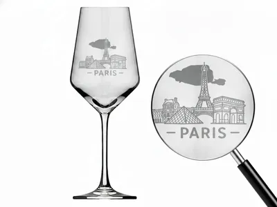 Produktbild von Weinglas Gravur Paris 350ml spülmaschinenfest für Weinliebhaber und Zusammenkünfte