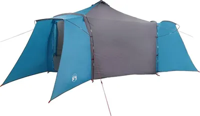Produktbild von vidaXL Tipi Zelt mit Dach mit Speicher Blau 492 x 492 x 275 cm Taft