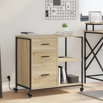 Produktbild von Büroschrank mit Rad Sonoma Eiche 76 x 41 x 72 cm Holzwerkstoff