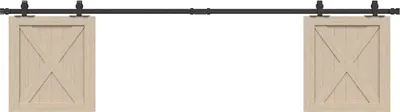 Image de vidaXL Kit de ferrures de portes coulissantes pour portes d'armoire 200 cm acier carbone