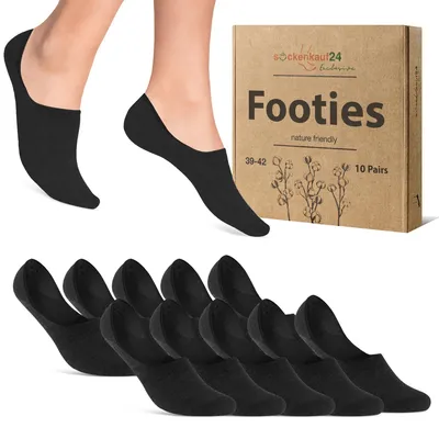Produktbild von Füßlinge kurze Socken Herren Damen Baumwolle - 70103T Schwarz 43-46 10 Paar