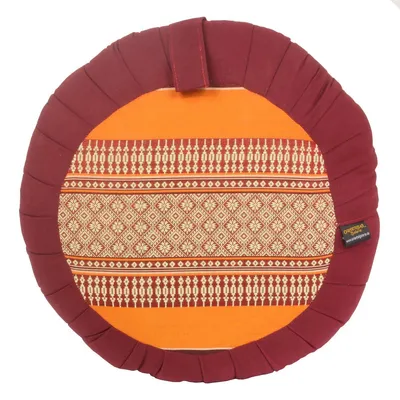 Produktbild von Sitzkissen rund Yogakissen Meditationskissen Thaikissen Stuhlkissen Baumwollkissen Kapokkissen 39 x 39 cm Baumwolle Kapok Rot Orange
