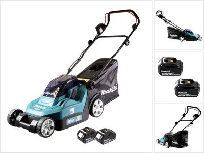Obrázek produktu pro Akumulátorová sekačka Makita DLM 382 T2 36 V ( 2x 18 V ) 38 cm 40 l + 2x baterie 5,0 Ah - bez nabíječky
