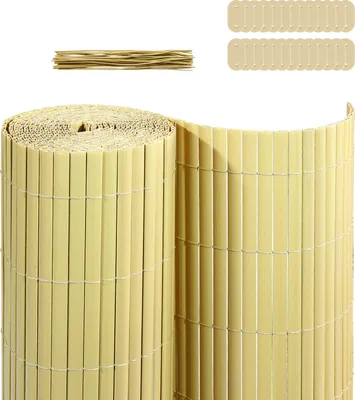 Produktbild von PVC Sichtschutzmatte balkon sichtschutz Sichtschutzzaun Sichtschutz Windschutz, Color:Beige, Größe:Anthrazit. 0.9x4m