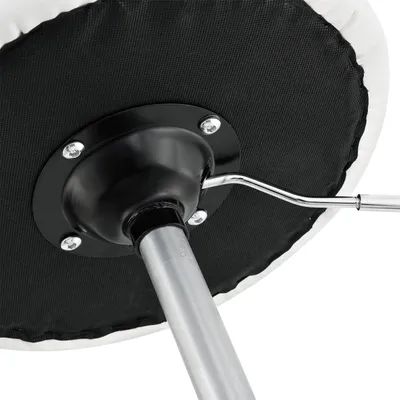 Produktbild von Juskys Schminktisch Hocker Tonia – Sitzhocker rund Ø 33 cm & höhenverstellbar 49 - 64 cm – ergonomischer Polsterhocker mit Kunstleder-Bezug in Weiß
