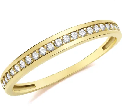 Produktbild von Stylischer 9 Karat (375) Gold Halb Eternity Damen - Ring mit Zirkonia, 50 (15.9); TRS360729KYRSK