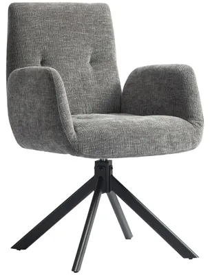 Produktbild von HOMCOM Sessel Drehbar Loungesessel mit Armlehne, Wolle-Leinenoptik, Dunkelgrau