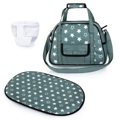 Produktbild von Bayer Design 69058AA Puppen Pflegetasche, Wickeltasche für Puppeneltern, mit Puppenwindel, Wickelauflage