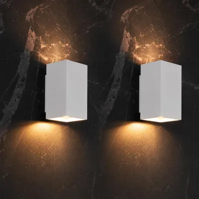 Image de LUSENZ - Applique murale rectangulaire 10W blanc mat GU10 dimmable IP20