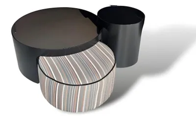 Produktbild von Couchtisch Wohnzimmertisch Set Hocker Holz Moderne Luxus Möbel 3tlg