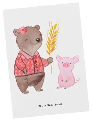 Produktbild von Mr. & Mrs. Panda Postkarte Landwirtin Herz - Weiß - Geschenk, Tiere, Ansichtskarte, Bauernhof, Ansichtskarten, Bäuerin, Postkarten, Grußkarte, Fotokarte, Schweine