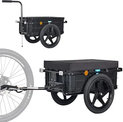 Produktbild von Plus Fahrrad Lastenanhänger & Handwagen mit 70 Liter Transportbox Fahrradanhänger Transportanhänger 20317
