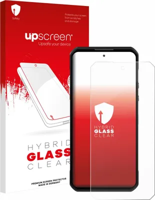 Product packaging and a screen protector for a smartphone.