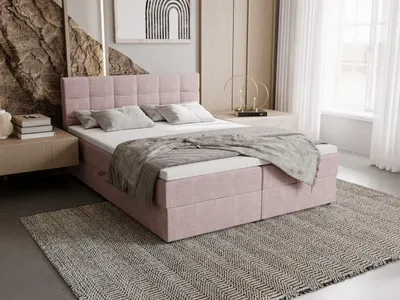 Obrázek produktu pro Čalouněná postel 140x200 ELSIE 2 s úložným prostorem - růžová