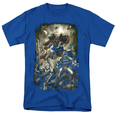 Produktbild von Justice League - "Aftermath" T-Shirt für Herren/Damen Uni TV39281 (S) (Königsblau)