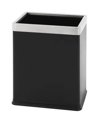 Produktbild von Doppelwandiger Papierkorb rechteckig - Schwarz, Edelstahl