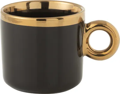 Produktbild von J-Line Dose Von 1 Tasse Keramik Schwarz/Gold