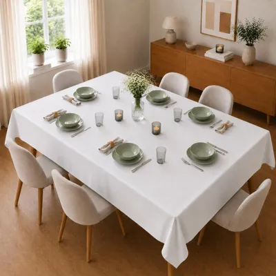 Produktbild von Tischdecke 130 x 250 cm für Küche & Esstisch in Weiß