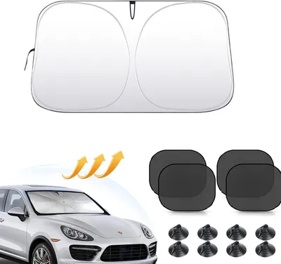 Imagen del producto de Parasol plegable para ventanas de coche, con protección UV, de 145 x 80 cm