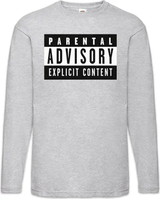 Produktbild von Urban Backwoods Parental Advisory Explicit Content, Langarm T-Shirt, Farbe: Hellgrau, Größe: L