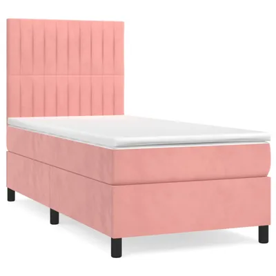 Obrázek produktu pro vidaXL Postel Boxspring s matrací Pink 100x200 cm Velvet