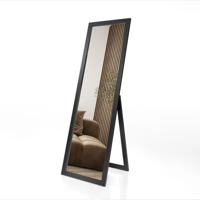 Obrázek produktu pro Zrcadlo na stojan STYLER SICILIA, 46x146 cm, celotělové zrcadlo, rám z MDF, vzhled dřeva, obdélníkové. Vhodné do chodby, ložnice nebo šatny