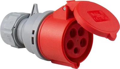 Produktbild von as-Schwabe CEE-Stecker ohne Kabel max. 6mm² 400V 32A 5-polig Klappdeckel IP44